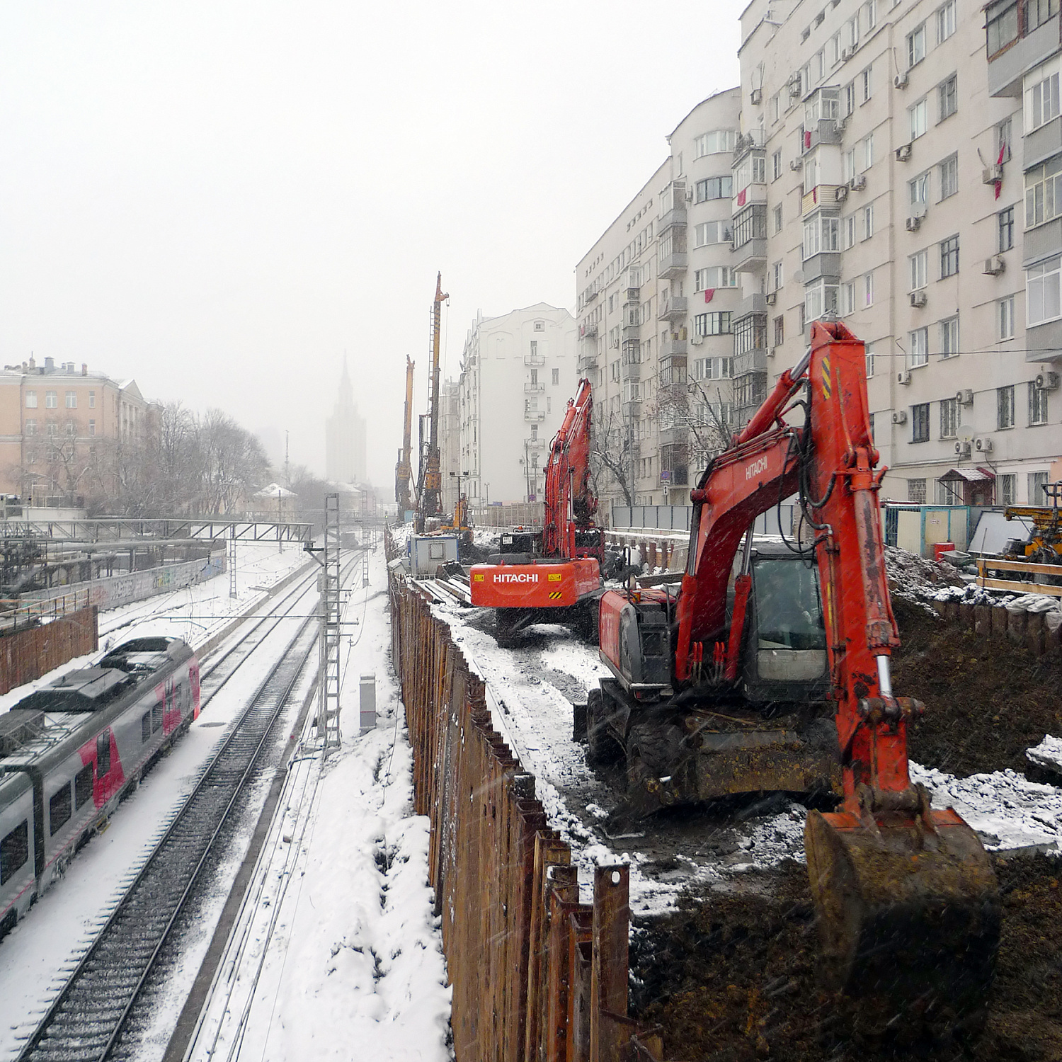 III и IV главные пути Москва -пассажирская -Курская (искл.)­Москва Каланчевская. Подпорная стенка ПС8